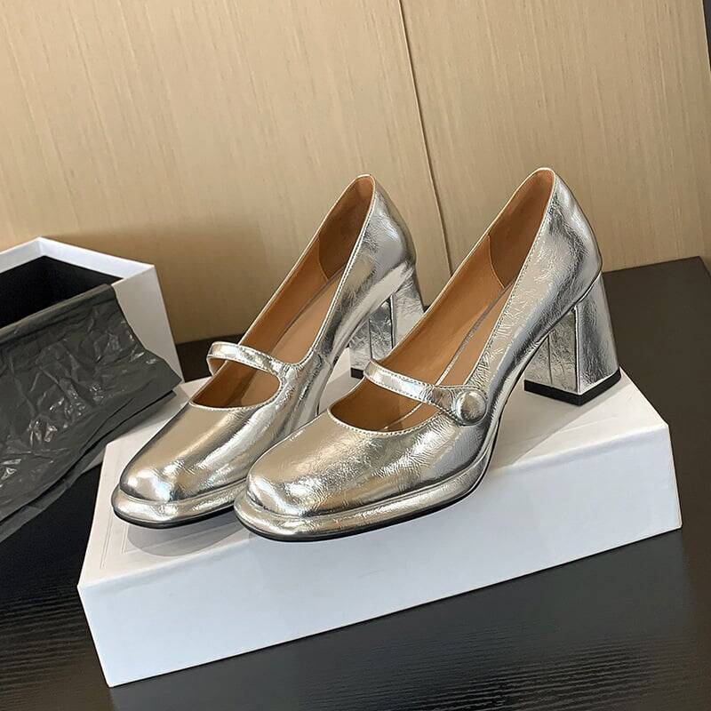 CHIKO Kerrielle Square Toe Block Heels Mary Jane Shoes