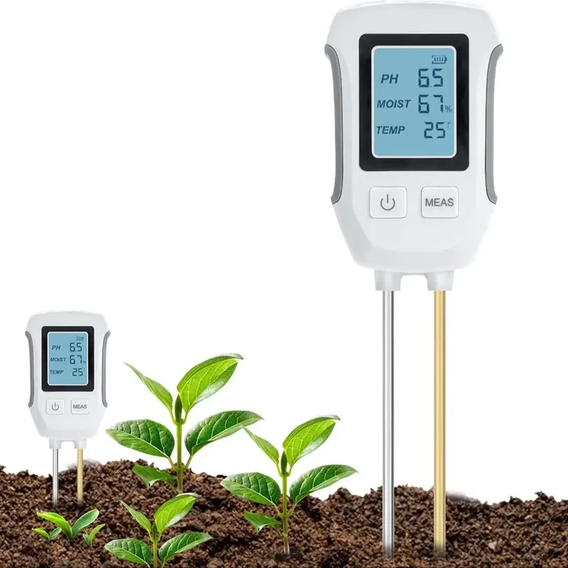 3 in 1 Digital Plant Soil Moisture Meter, Soil Meter with PH/Moisture/Temperature, Suitable for Garden, Lawn, Farming and Hou...