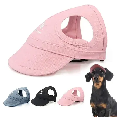 Adjustable Pet Visor with Elastic Strap, Waterproof Pet Hat for Small, Medium and Large Breeds, Non-textile Outdoor Visor for...