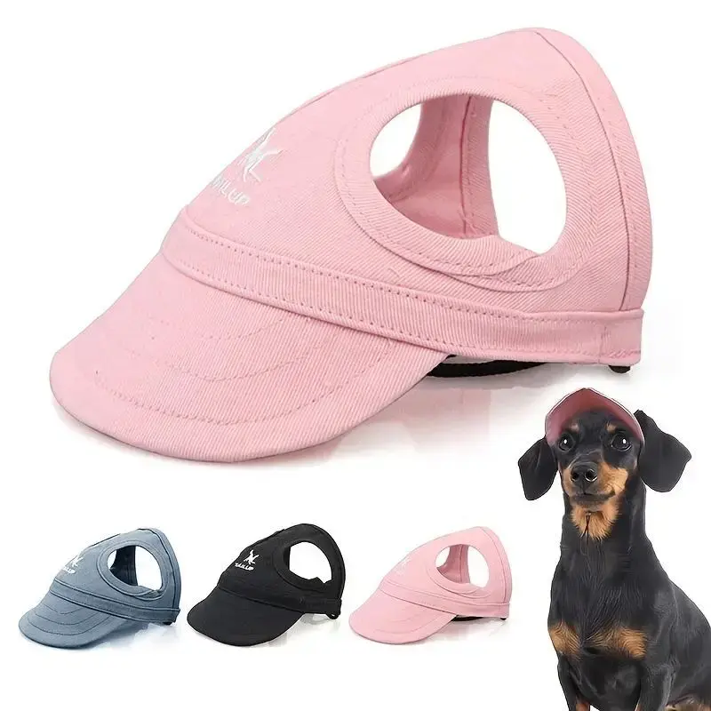 Adjustable Pet Visor with Elastic Strap, Waterproof Pet Hat for Small, Medium and Large Breeds, Non-textile Outdoor Visor for...