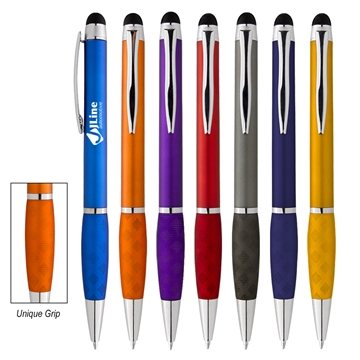 250 Customized Crisscross Grip Stylus Pen - Twist Action