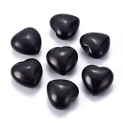 Natural Obsidian Heart Love Stone
