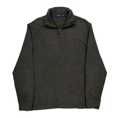 Ralph Lauren 1/4 Zip - Large Grey Cotton
