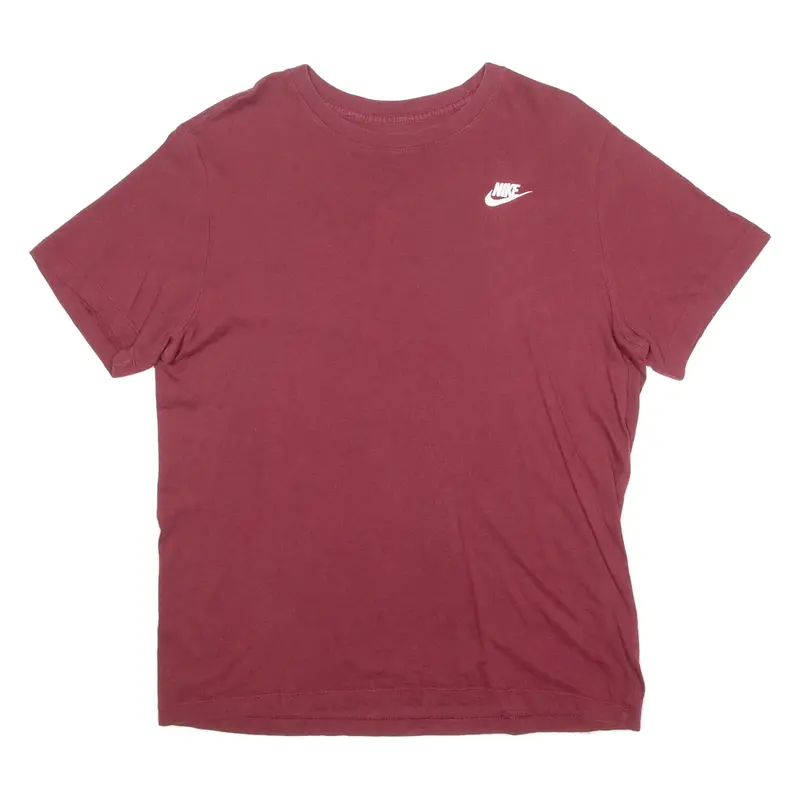 NIKE Mens T-Shirt Maroon Crew Neck L