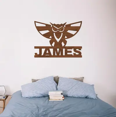 Owl Wood Name Sign