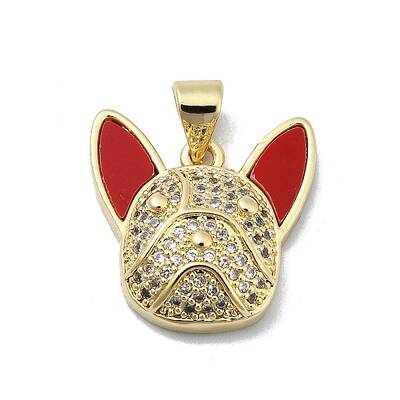 Brass Micro Pave Clear Cubic Zirconia Pendants