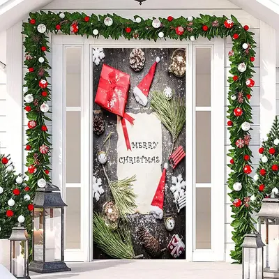 Note Present Snowflake Wood Christmas Door Cover - Aperturee