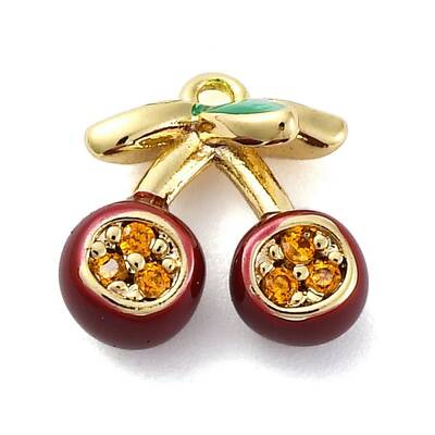 Brass Micro Pave Cubic Zirconia Charms