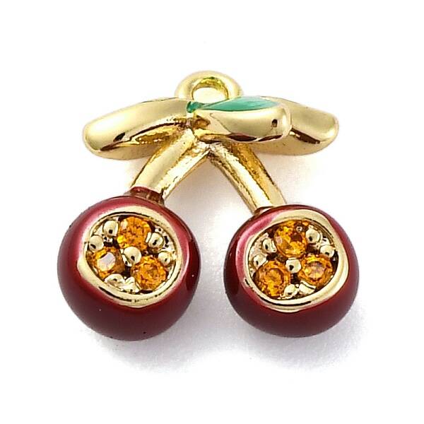 Brass Micro Pave Cubic Zirconia Charms
