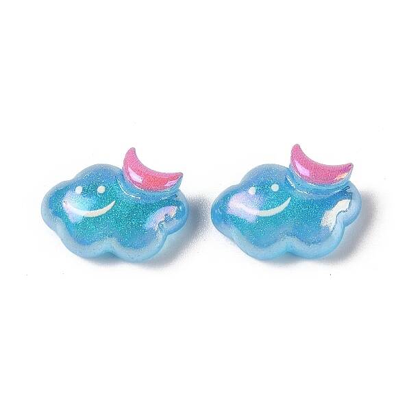 Glitter Plated Resin Cabochons