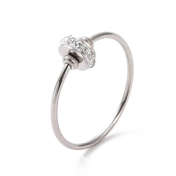 Crystal Rhinestone Flat Round Finger Ring