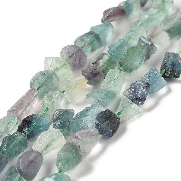 Raw Rough Natural Green Fluorite Beads Strands