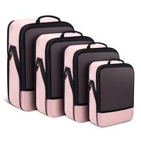 Compression Packing Cubes 4-Set Space Saver with Vacuum-Free Compression Expandable Luggage Organizer for Carry-On,Travel Acc...