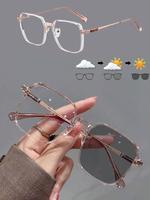 Women's Fashion Square Frame Eyeglasses, Classic Minimalist Eyeglasses for Everyday Use, Modern Fashion Accessories for Outd...