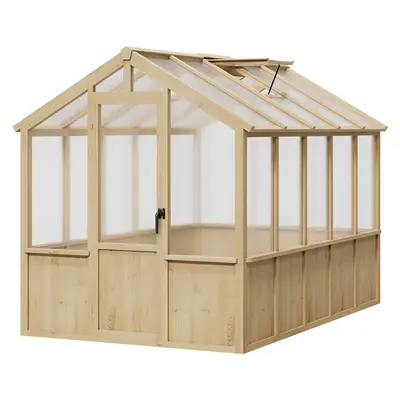 Garvee Walk-In Wooden Greenhouse for Outdoors – Heavy Duty Spruce Frame, PC Panels, Adjustable Roof Vent, Lockable Door –...