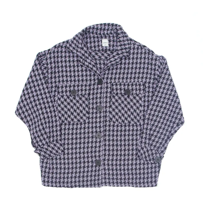 ZEBRA Blazer Jacket Purple Houndstooth Womens M