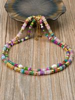 Mixed Color Beaded Freshwater Pearl Necklace, Cute Beaded Necklace for Women & Girls, Fashion Jewelry for Party, Daily Decor,...