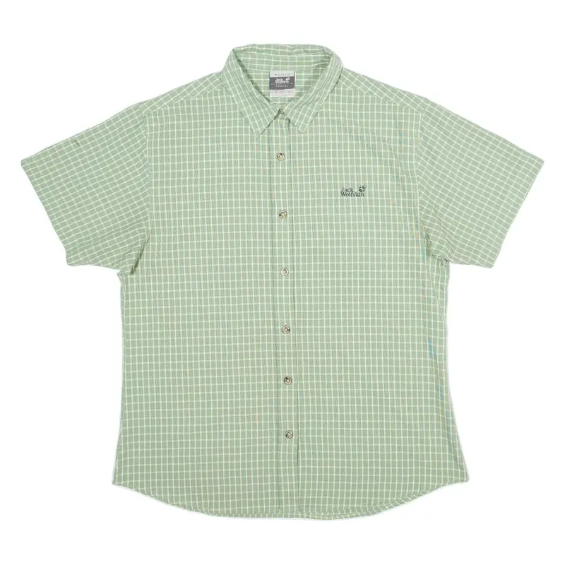 JACK WOLFSKIN Travel Womens Shirt Green Check L