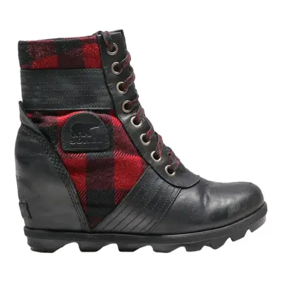 SOREL Lace-Up Boots Red Leather Womens UK 7.5