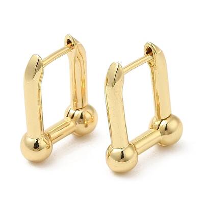 Rack Plating Brass Rectangle Hoop Earrings
