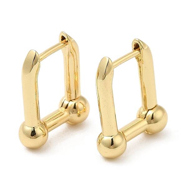 Rack Plating Brass Rectangle Hoop Earrings