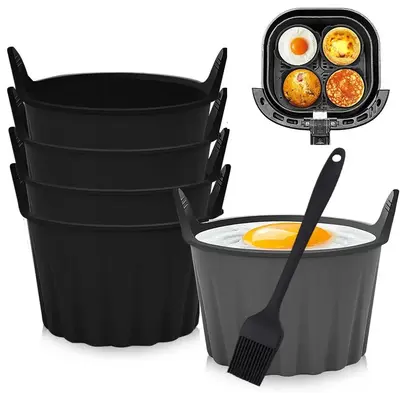 Air Fryer Baking Cup, Silicone Baking Pan, Muffin Cup Baking Cake Mold, Kitchen Accessories, Baking Tools, Dessert Making Too...