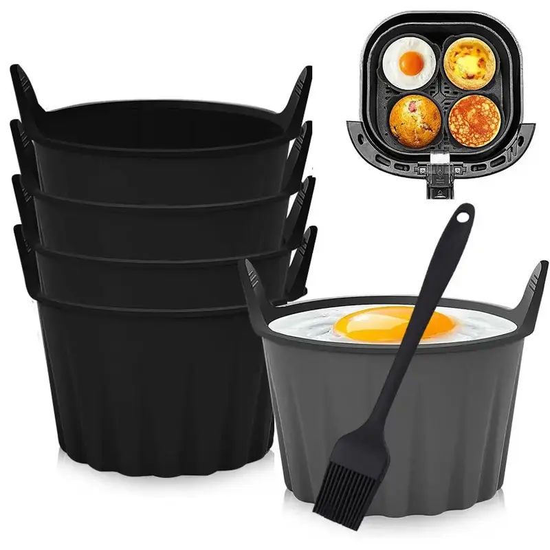 Air Fryer Baking Cup, Silicone Baking Pan, Muffin Cup Baking Cake Mold, Kitchen Accessories, Baking Tools, Dessert Making Too...