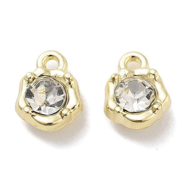 Rack Plating Alloy Rhinestone Charms