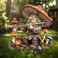 Mushroom Man Design Garden Decor, 1 Count Outdoor Garden Pile, Suitable for Yard Art Sign, Landscape Enhancement, Scene Decor...