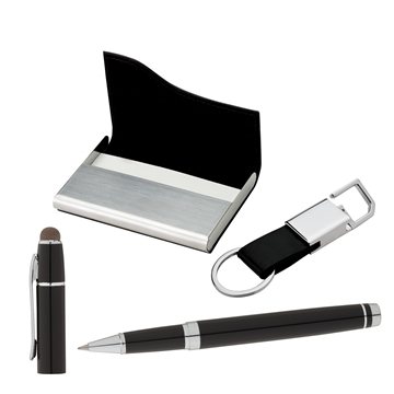 25 Custom Langley Classic Business Gift Set - Leatherette & Stylus