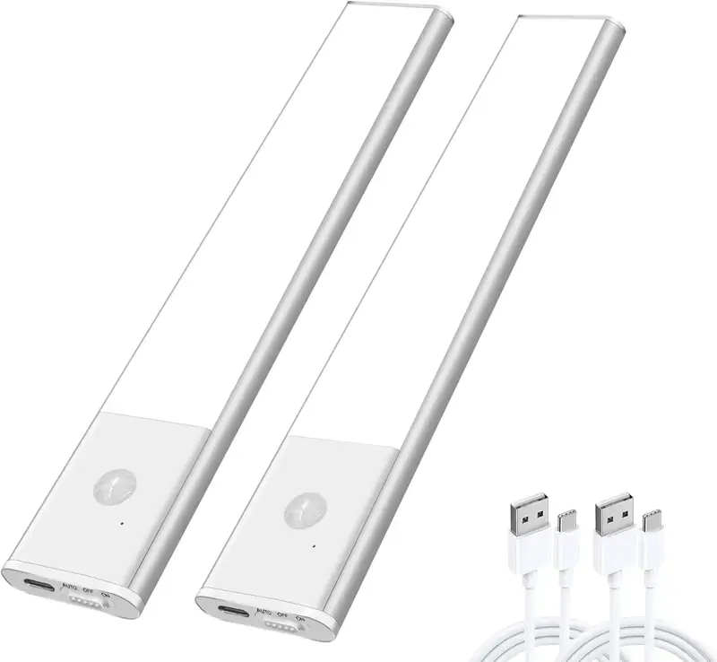 Diomart Motion Sensor Under Cabinet Lighting Wireless LED Closet lights Rechargeable Under Counter Light Night Light Easily i...