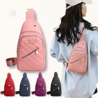 2025 Solid Color Quilted Fanny Pack, Casual Large Capacity Zipper Chest Belt Bum Bag As Gift, All-match Sling Bag for Daily U...