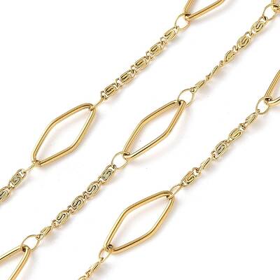 304 Stainless Steel Rhombus with Lumachina Chains