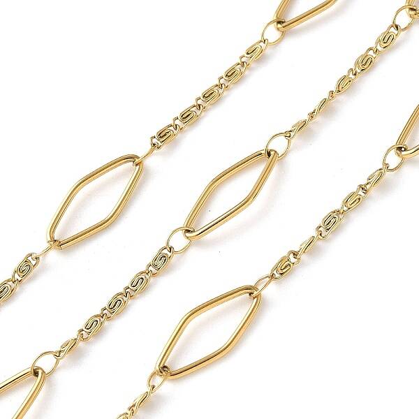 304 Stainless Steel Rhombus with Lumachina Chains