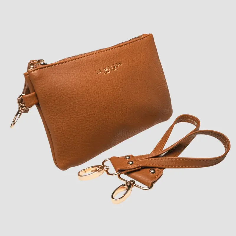 Leather Pouch & Stroller Straps Set - La Maison - Key Chain Stroller Straps + Clip-on Pouch