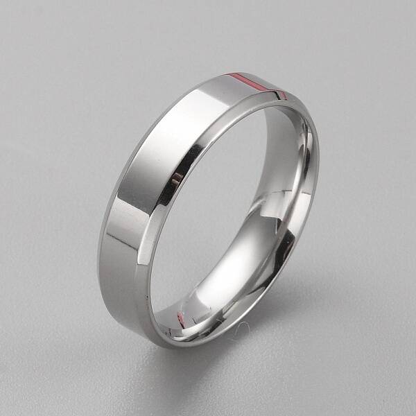 Stainless Steel Simple Plain Band Ring for Men Women