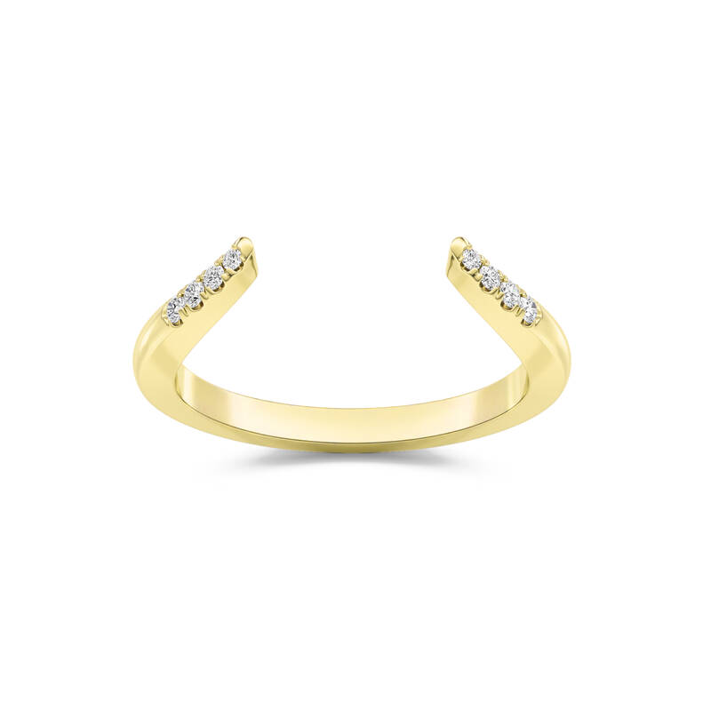 Thalia Crest Lab Grown Open Diamond Wedding Band | White Gold 1/10 CT. TW.