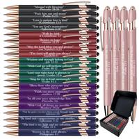 Bible Verse Ballpoint Pen, 24pcs/box Christian Bible Verse Ballpoint Pen, Inspirational Ballpoint Pen, Colorful Precision Pen...
