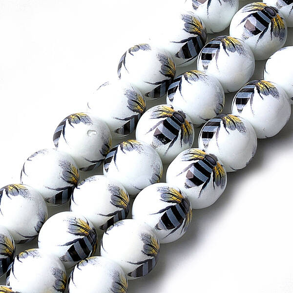 Printed & Spray Painted Glass Beads