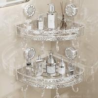 Premium Acrylic Corner Suction Cup Shelf for Bathroom - Durable, Space-Saving Shower Organizer with Strong Hold, Easy Install...