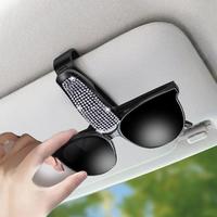 Car Visor Glasses Holder, 1 Count Rhinestone Decor Visor Multi-function Clip, Universal Car Interior Accessories for Women &...