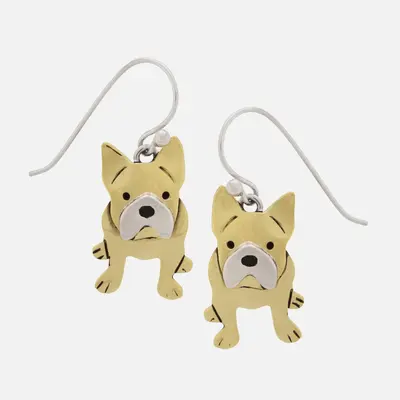 Sterling Silver Dangle Dog Earrings - Yorkshire Terrier