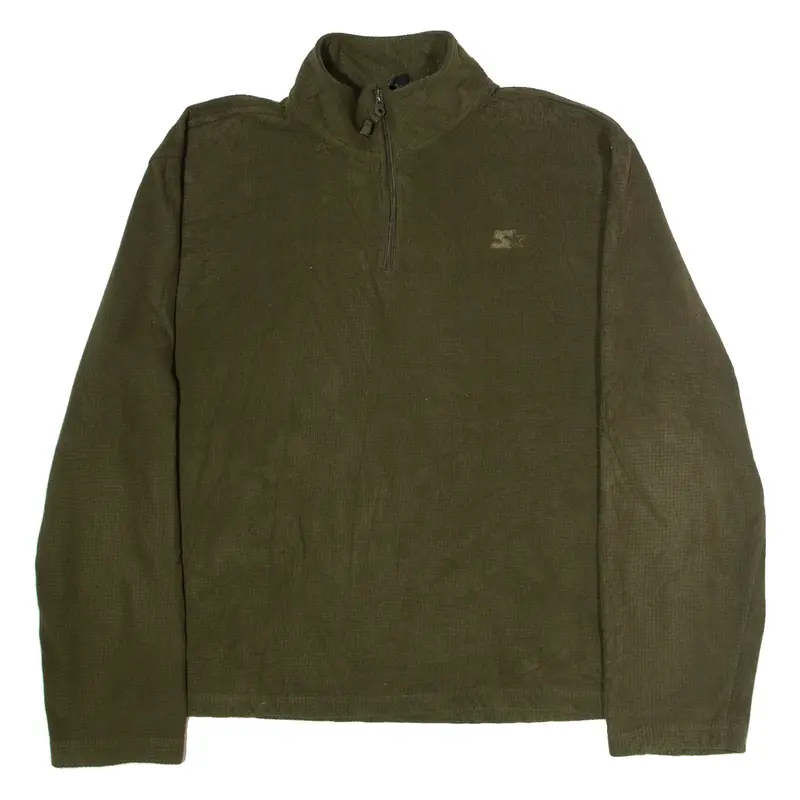 STARTER Mens Fleece Green 1/4 Zip L