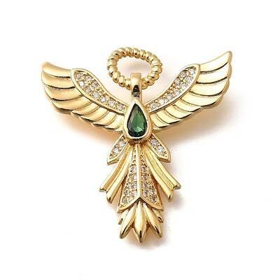 Brass Micro Pave Cubic Zirconia with Glass Pendants