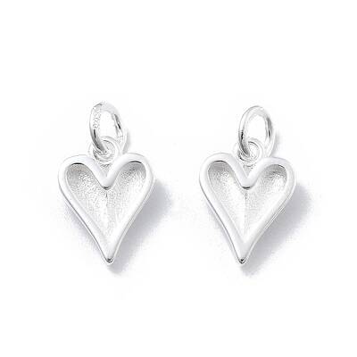 925 Sterling Silver Love Heart Charms