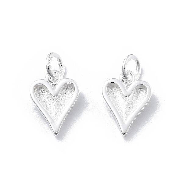 925 Sterling Silver Love Heart Charms