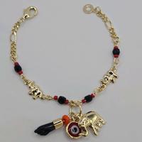 bracelet for KIDS with red eye and elephant Gold-plated  6\