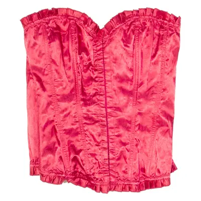 Womens Corset Red Strapless UK 12