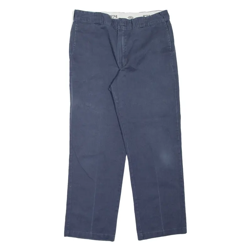 DICKIES 874 Workwear Mens Trousers Blue Regular Straight W34 L29
