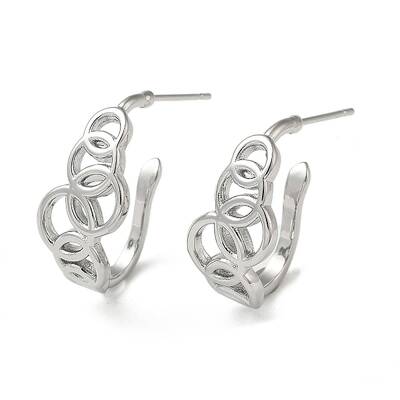 Brass Ring Stud Earrings